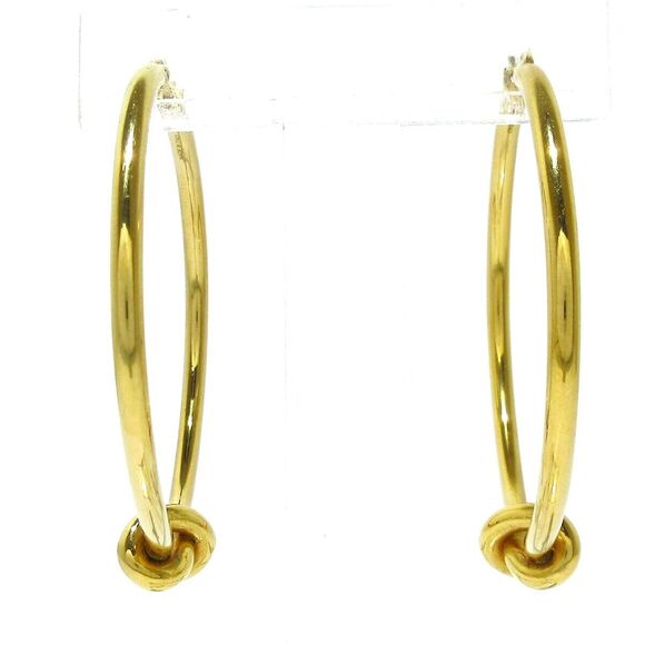 Celine Jewelry - Auth Celine Knot Large Hoop - Gold #136677C36B